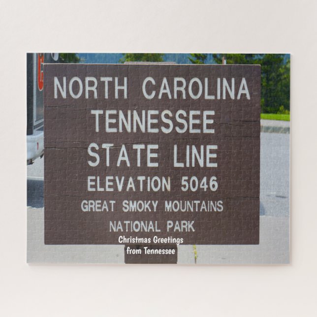 Sigpost State Line Tennessee. Quebra-cabeça de ser (Horizontal)