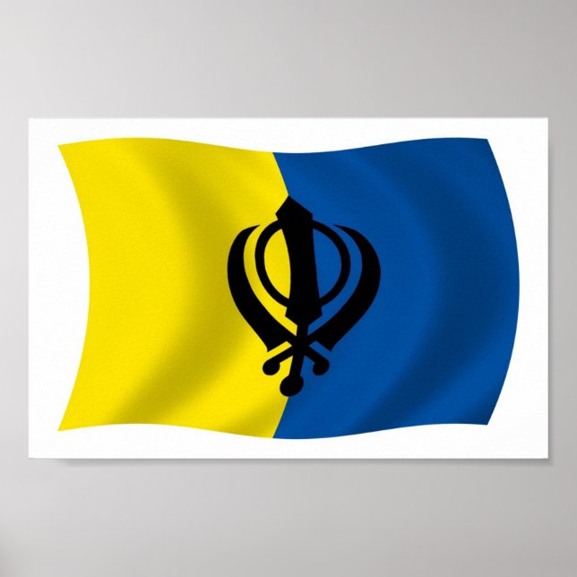 Sikhism Flag Poster Impressão (Frente)