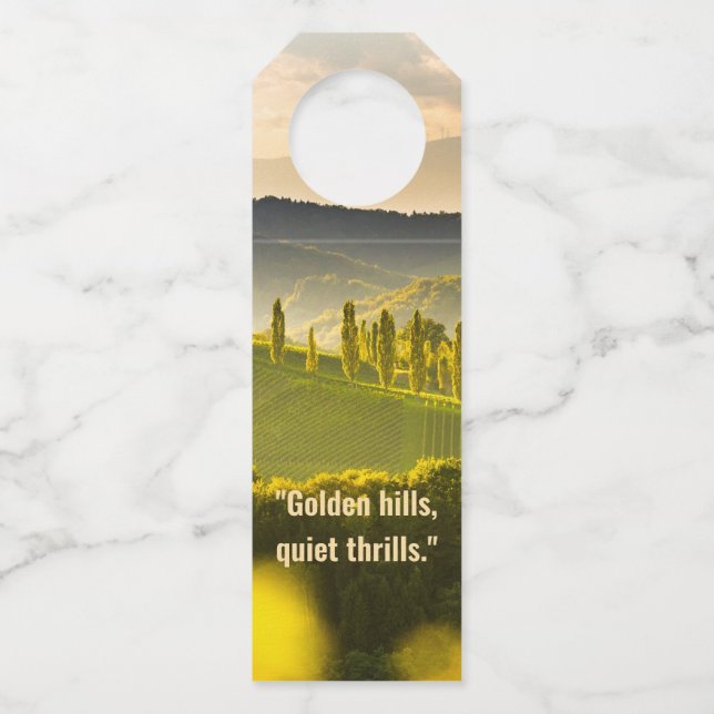 Silêncio Dourado – Etiqueta para Garrafa de Vinho (Frente)