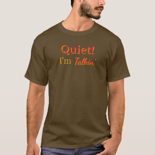 Silêncio! Estou Falando Camiseta Marrom Masculina