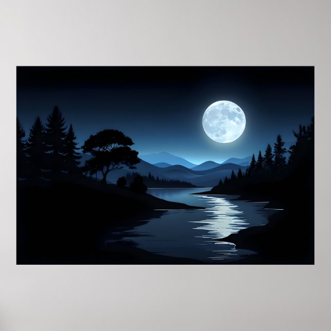 Silêncio iluminado - Poster de Paisagem Serene (Frente)