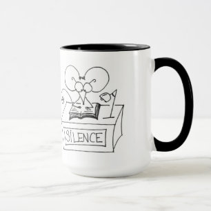Silêncio! Rato da biblioteca - caneca de Stickmic