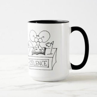 Silêncio! Rato da biblioteca - caneca de Stickmice