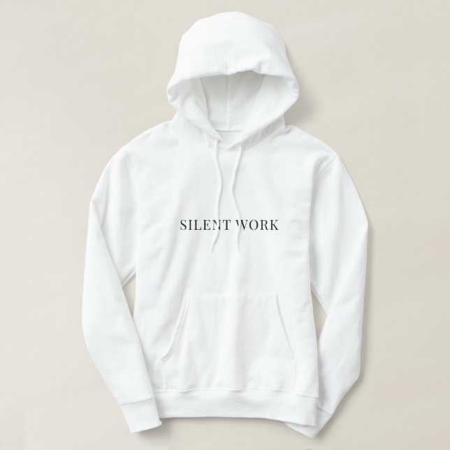 Silêncio. Trabalho. Camiseta (Frente do Design)