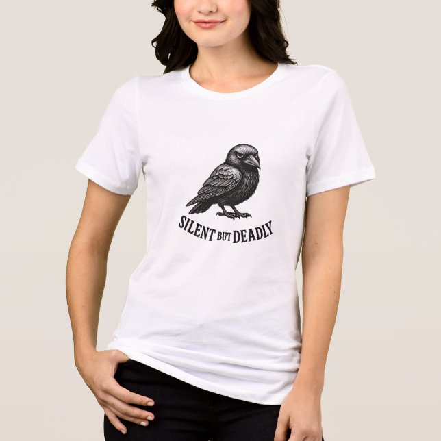 Silent But Deadly Raven Funny Dark Humor Design (Frente)