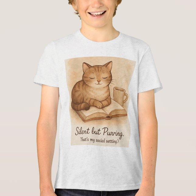 Silent but Purring Cat Tee (Frente)