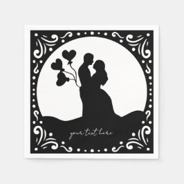 Silhouette Casal de papel guardanapos