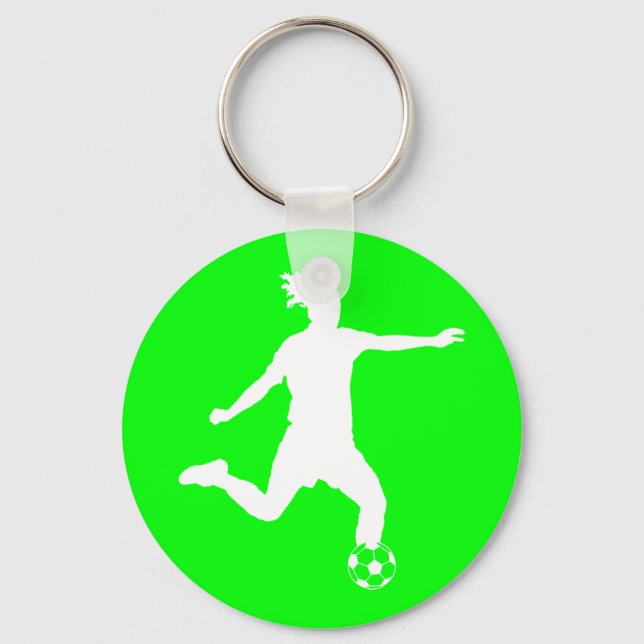 Silhouette Chaveiro Verde de Futebol (Frente)
