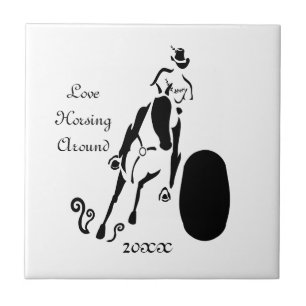 Silhouette Cowgirl Barrel Racing