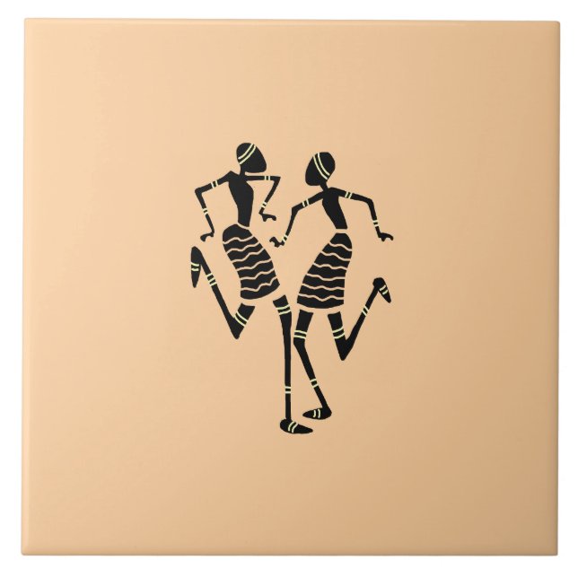 Silhouette Dancers African Art (Frente)