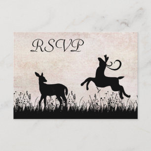 Silhouette Deer em Meadow Wedding RSVP