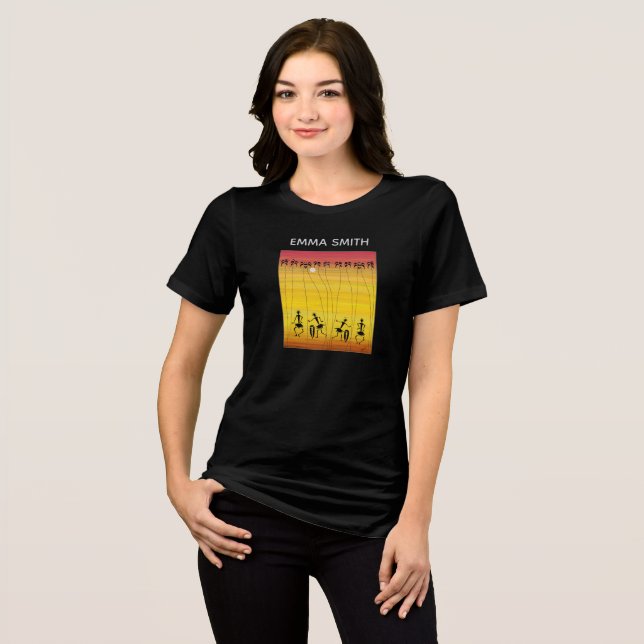 Silhouette Sunset Celebration Dancers T-Shirt (Frente Completa)