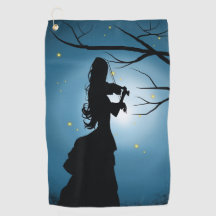 Silhouette Victorian Fireflies & Moonlit Scene