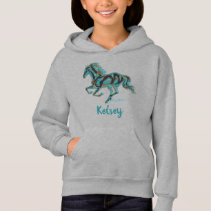 Silhoutte de Cavalo Turquesa Galopante