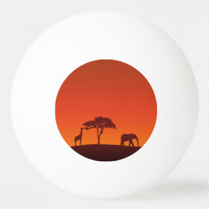 Silhueta africana do safari - bola de Pong do