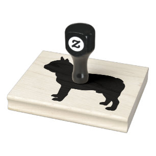 Silhueta Buldogue, Cachorro, Carimbo de Borracha d