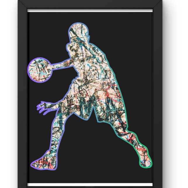 Silhueta Colorida do Jogador de Basquete (Criador carregado)