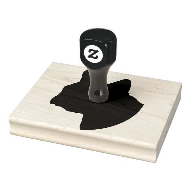 Silhueta de Cabeça de Cachorro, Carimbo de Borrach (Carimbo)