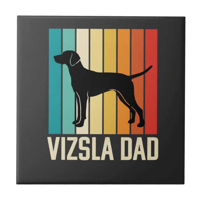 Silhueta de Cachorro Pai Vizsla Retro (Frente)