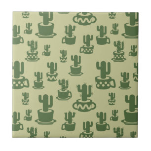 Silhueta de cacto sucessivo em copos e potes