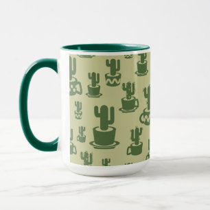 Silhueta de cacto sucessivo em xícaras Combo Mug