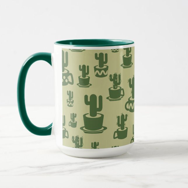 Silhueta de cacto sucessivo em xícaras Combo Mug (Esquerda)
