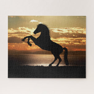Silhueta de cavalo no pôr do sol, Quebra-cabeça 