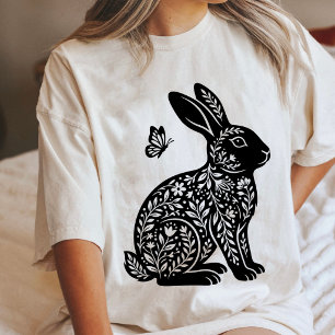 Silhueta de Coelho Floral com Ilustração de Borbol