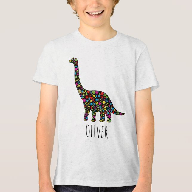 Silhueta de Dinossauro Paz e Amor (Frente)
