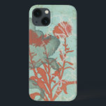 Silhueta de Flores Vermelhas em Fundo Teal<br><div class="desc">Três flores vermelhas contrastam com um fundo especial nesta pintura de Megan Meagher. Uma silhueta de outra flor se inclina da esquerda da impressão. Uma peça simples com muita coisa acontecendo. Isso seria um belo presente para um amigo ou amado que gosta de arte!</div>
