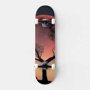 Silhueta de Galhada de Veado Pôr do Sol Skate