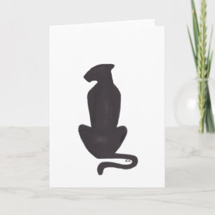 Silhueta de Gato Preto cartão de cumprimentos bran