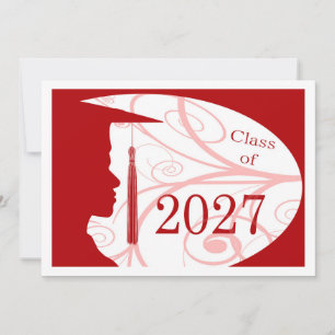 Silhueta de Homem Branco e Vermelho Cartão 2027