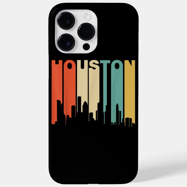 Silhueta de Houston Texas Estilo Retro 1970  (Verso)