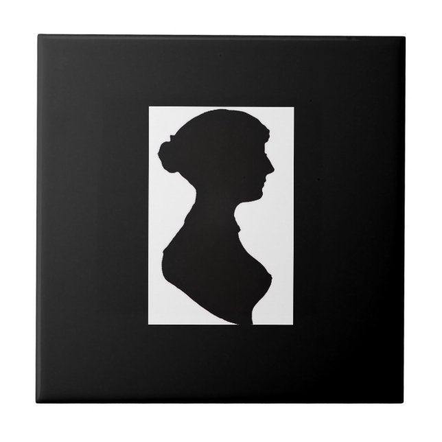Silhueta de Jane Austen em Preto (Frente)