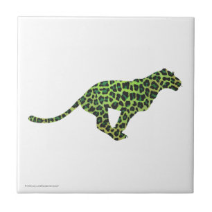 Silhueta de Leopardo Preto e Verde