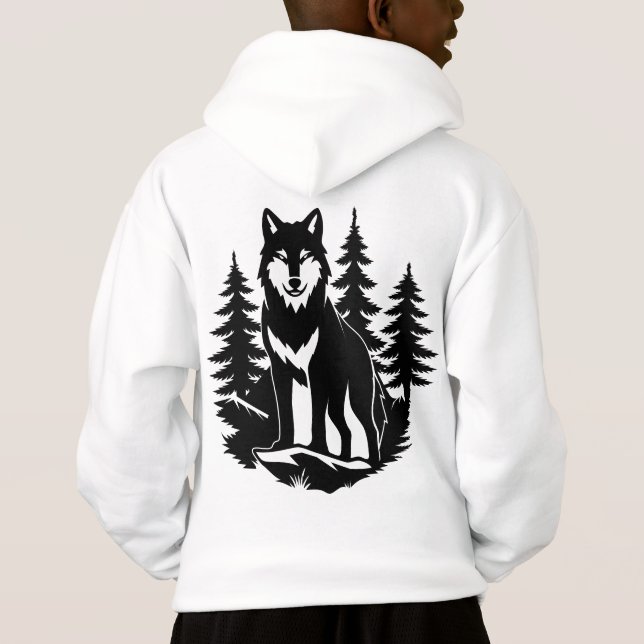 Silhueta de Lobo na Floresta (Verso)