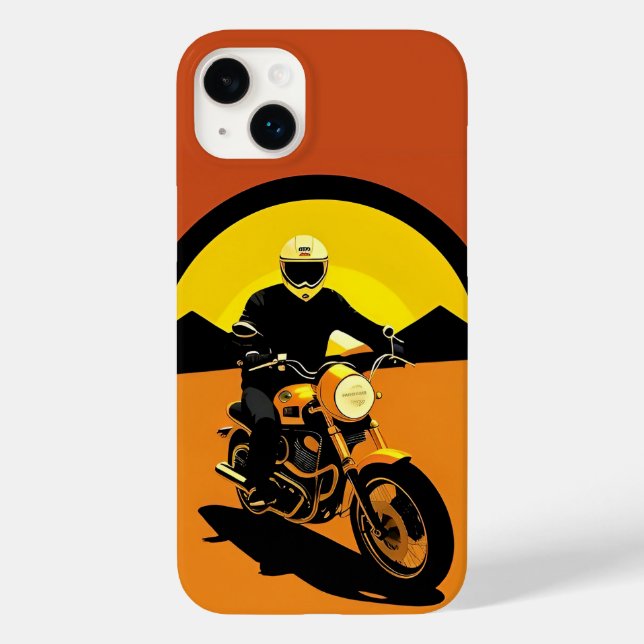 Silhueta de Motociclista Retro (Verso)