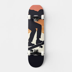 Silhueta de skater sunset - Arte mínima de Skate