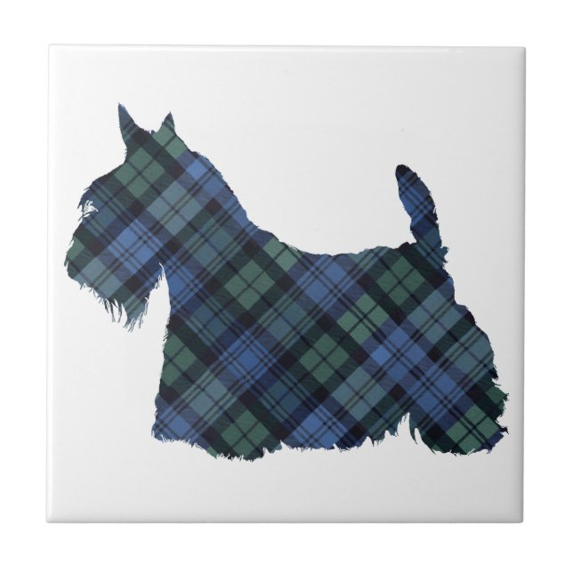 Silhueta do Terrier Escocês com Tartan (Frente)