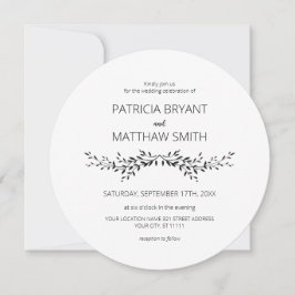 Silhueta elegante de folhas Convite para Casamento