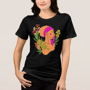 Silhueta Feminina Floral Elegante