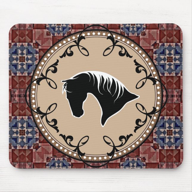 Silhueta Filligree Mousepad do cavalo do (Frente)