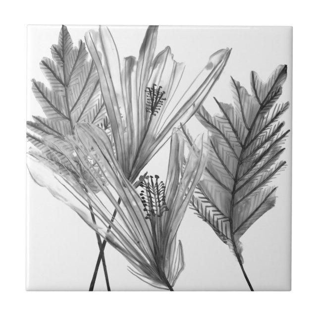 Silhueta Floral - Cinza (Frente)