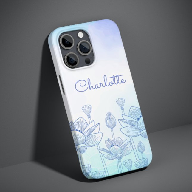 Silhueta Floral Pastel com Nome Personalizado (Criador carregado)