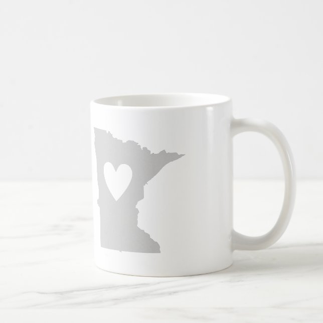 Silhueta Minnesota com caneca de café cardíaco (Direita)