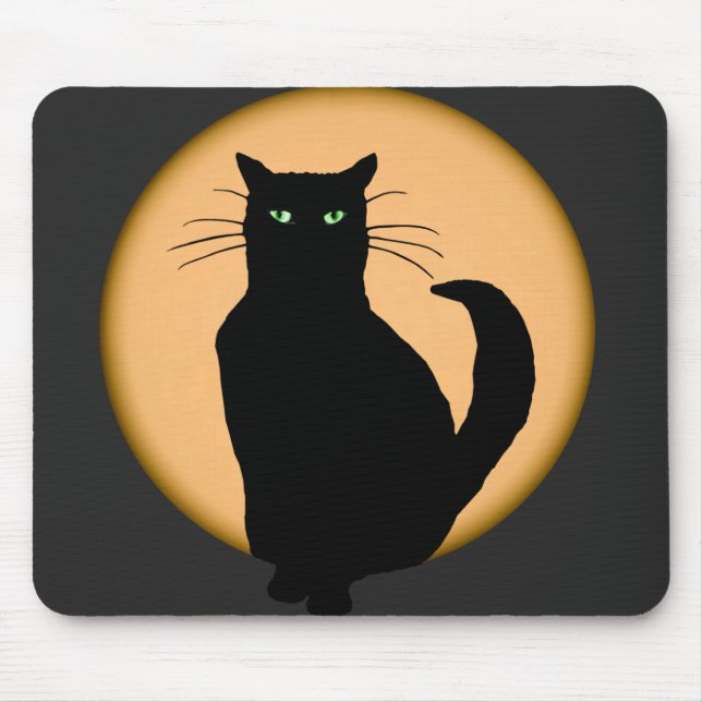 Silhueta Mousepad do gato da lua da ascensão (Frente)