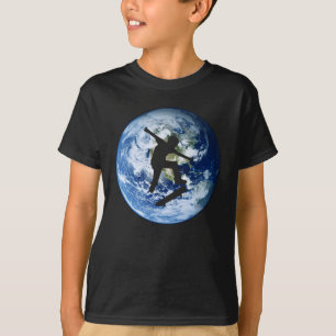 Silhueta Terra de skate Camiseta Skater