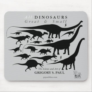 Silhuetas Mousepad Gregory Paul dos dinossauros