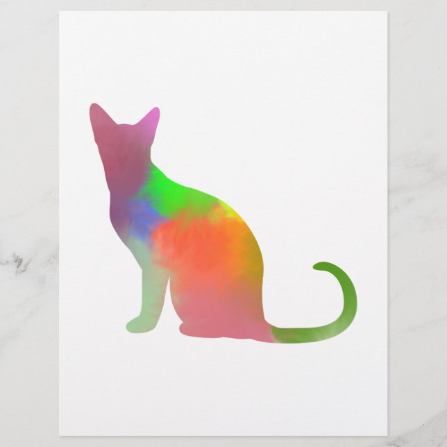 Silhuette Gato de Aquarela (Frente)